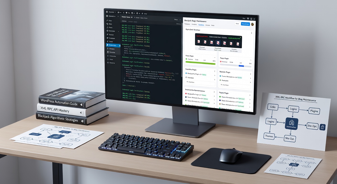Voorbeeld van een geautomatiseerde XML-RPC workflow die plugins en themes update op een WordPress blackjack blog