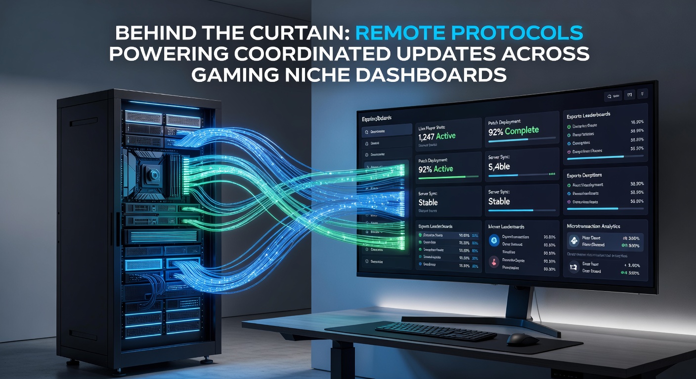 Diagram van gecoördineerde updates via afstandsprotocollen in gaming dashboards