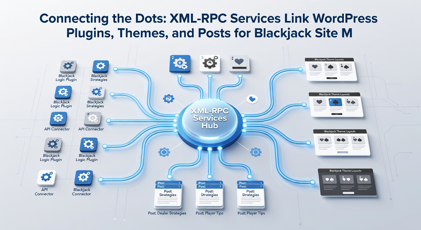 Voorbeeld van een blackjack WordPress-dashboard met XML-RPC-geactiveerde plugin-theme-post integratie