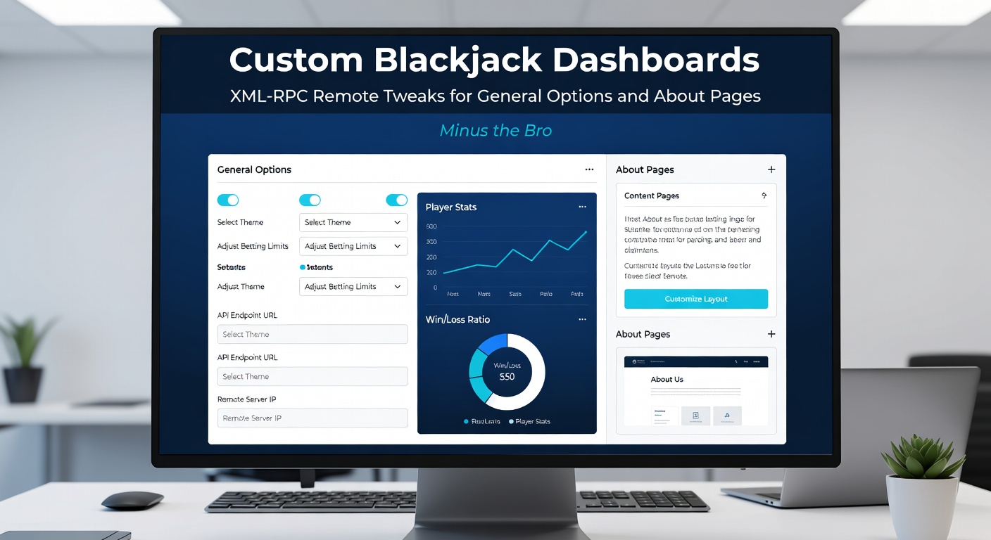 Voorbeeld van een custom XML-RPC script dat 'over ons'-pagina content tweak voor een blackjack dashboard, met code snippets zichtbaar