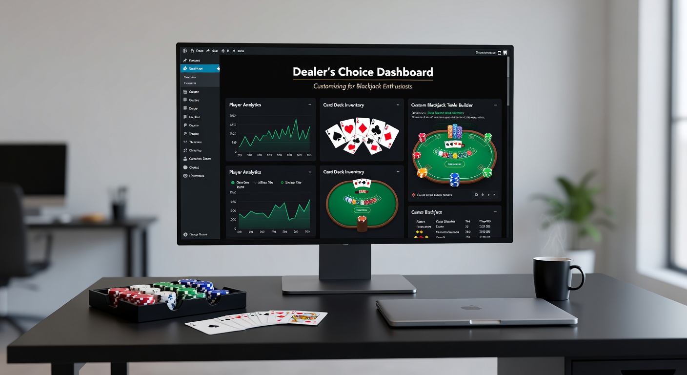 Voorbeeld van een dashboard-widget met blackjack-strategie-overzichten en performance-metrics op een liefhebberssite