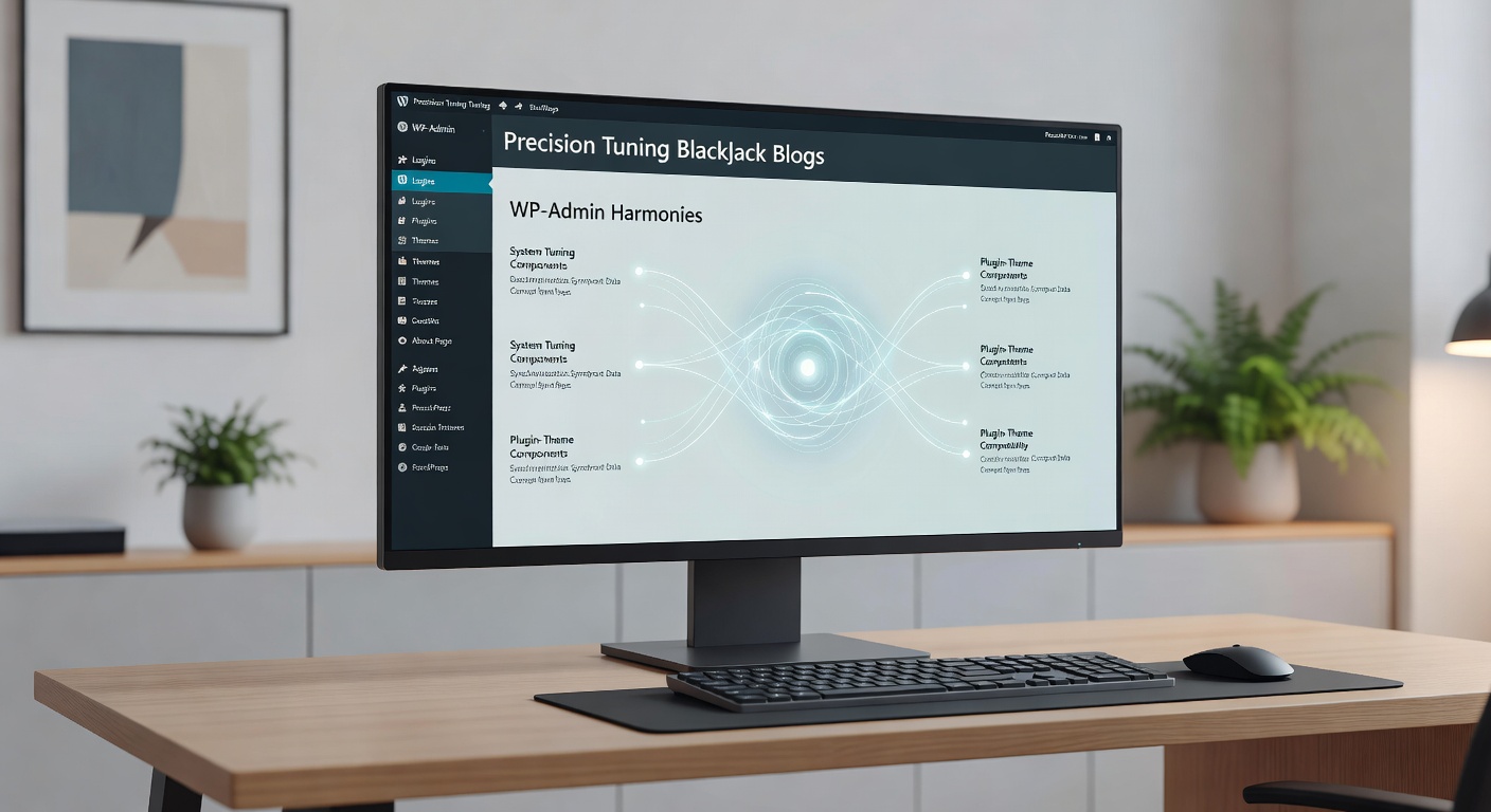 Close-up van plugins-sectie in WP-Admin met actieve blackjack-gerelateerde extensies, geïntegreerd met theme-preview