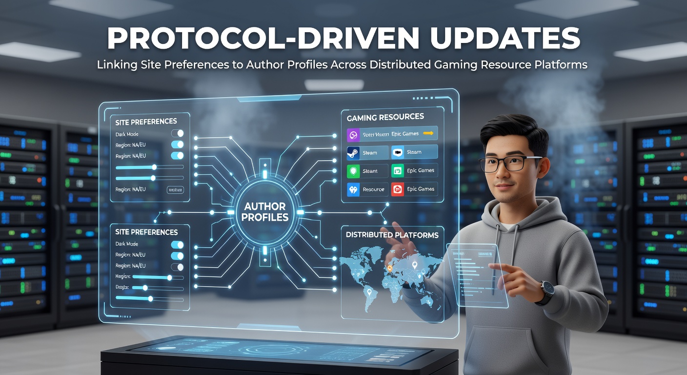 Weergave van protocolgestuurde updates die sitevoorkeuren verbinden met auteurprofielen in gamingplatforms